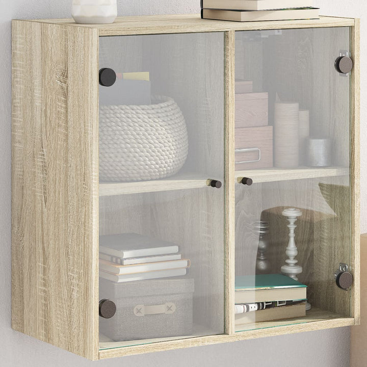 Sidoskåp Med Glasdörrar 68X37X68,5 Cm