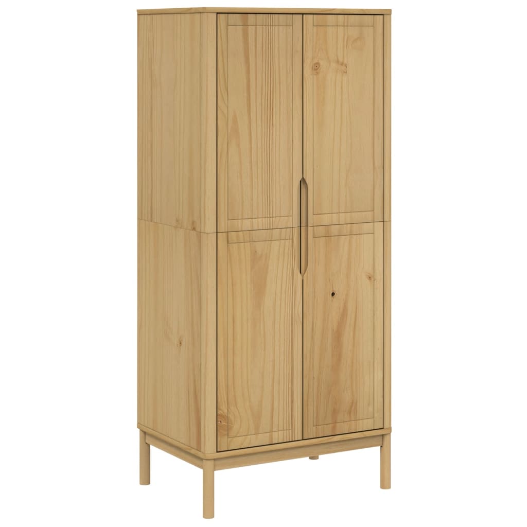 Klädskåp Floro Vaxat Brun 77X53X171 Cm Massiv Furu