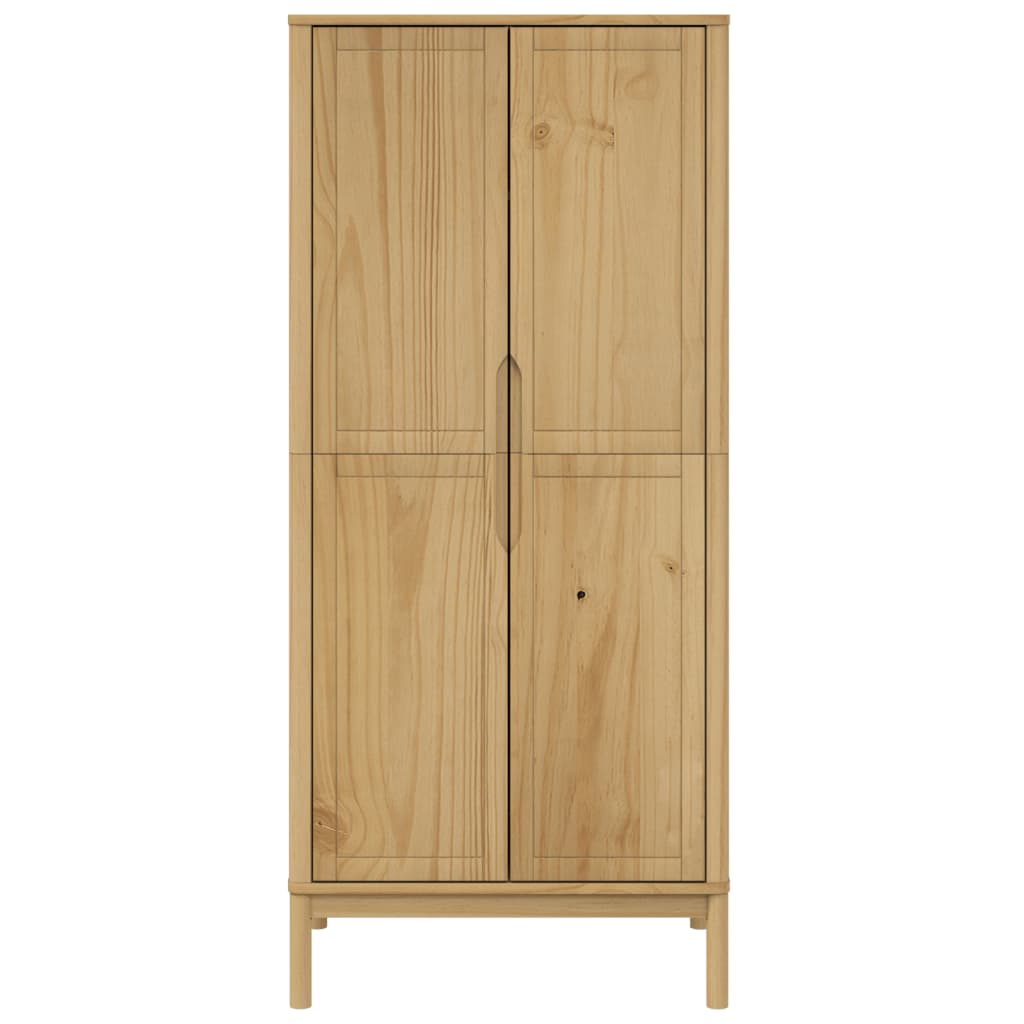 Klädskåp Floro Vaxat Brun 77X53X171 Cm Massiv Furu