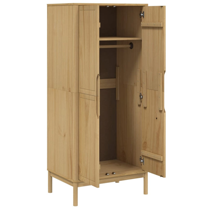 Klädskåp Floro Vaxat Brun 77X53X171 Cm Massiv Furu