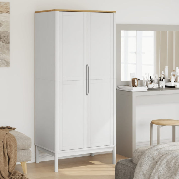 Klädskåp Floro Vaxat Brun 77X53X171 Cm Massiv Furu