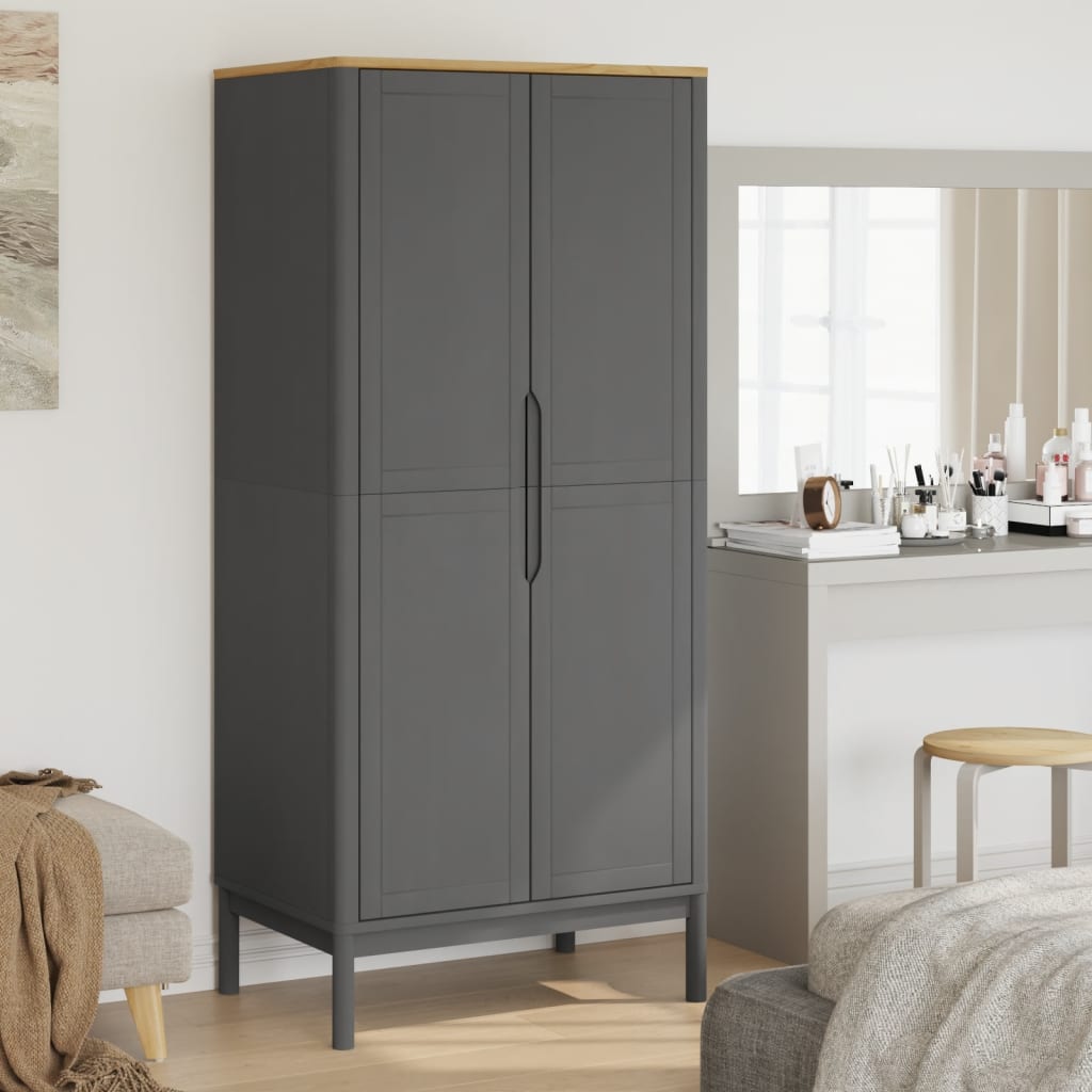 Klädskåp Floro Vaxat Brun 77X53X171 Cm Massiv Furu