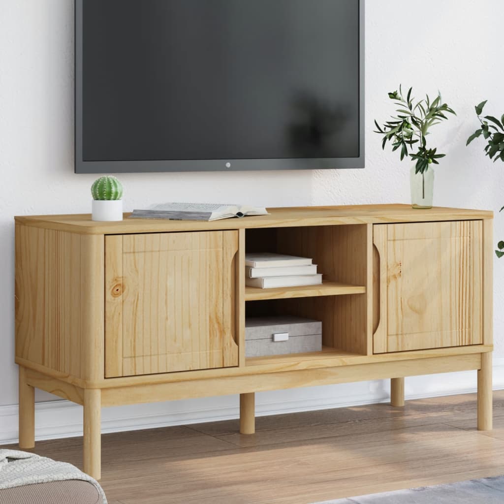 Tv-Bänk Floro 114X43X55 Cm Massiv Furu