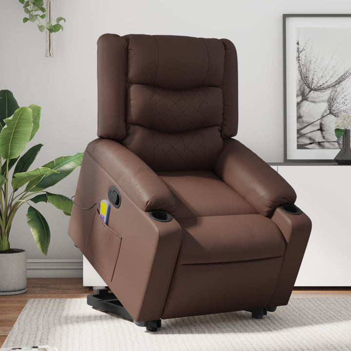 Massagefåtölj Med Uppresningshjälp Konstläder
