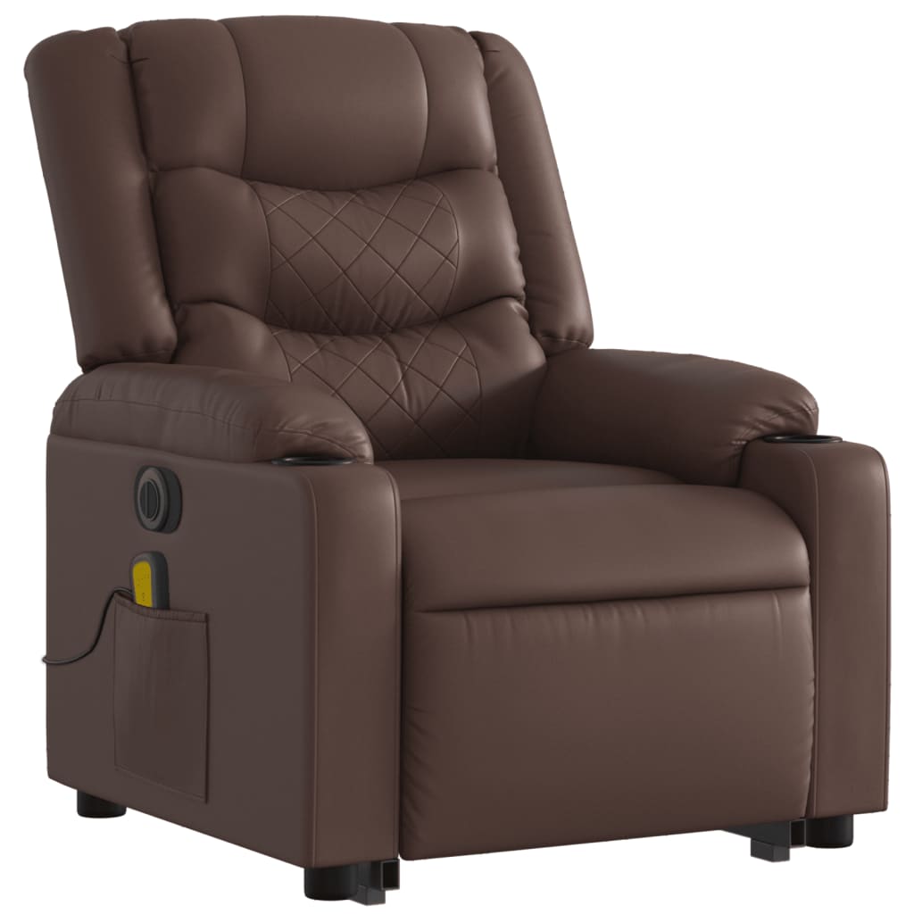 Massagefåtölj Med Uppresningshjälp Konstläder