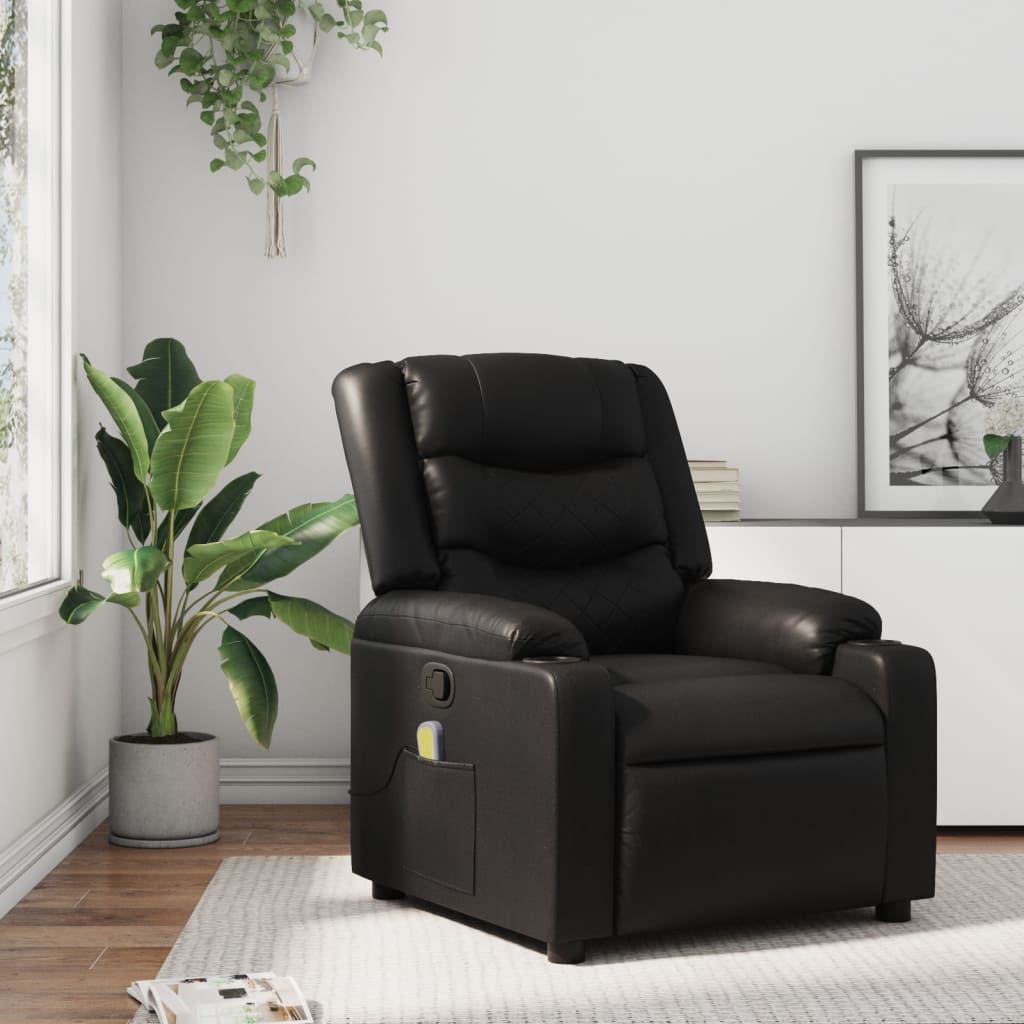 Massagefåtölj Svart Konstläder