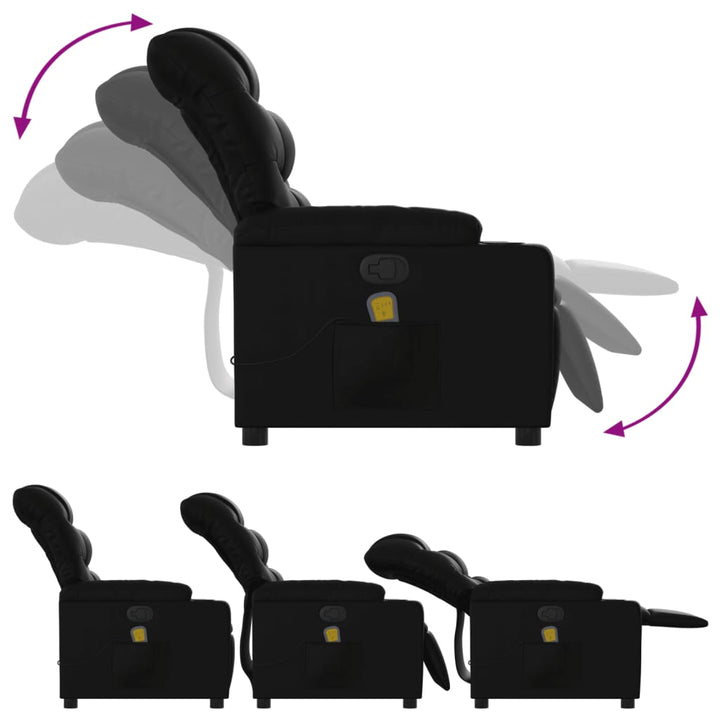 Massagefåtölj Svart Konstläder