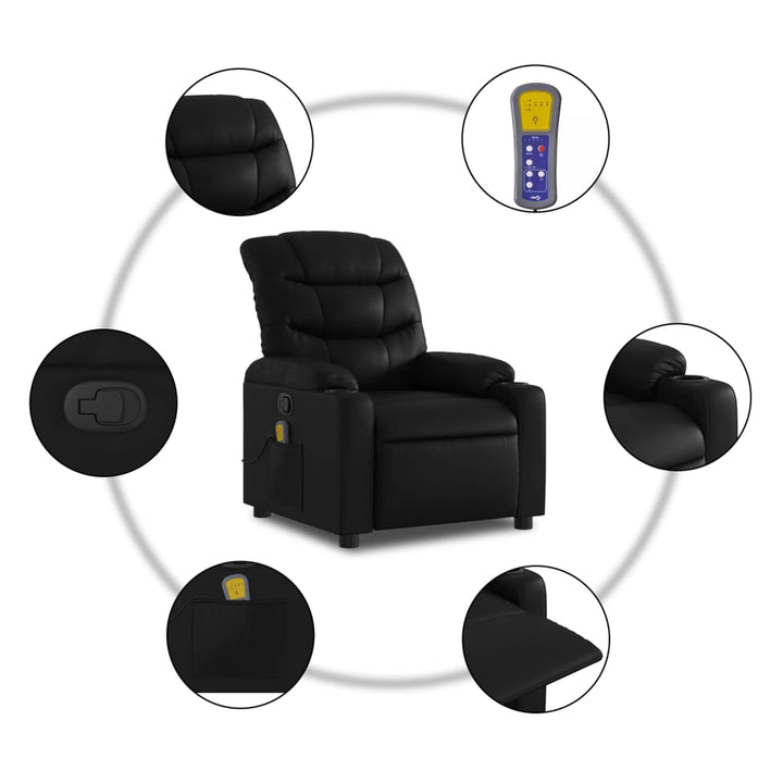 Massagefåtölj Svart Konstläder