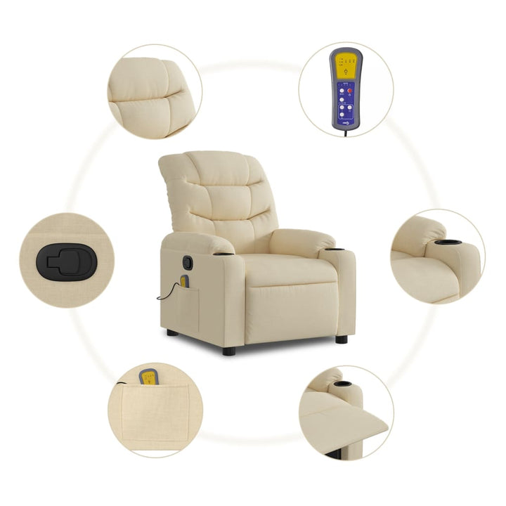 Massagefåtölj Färgad Tyg