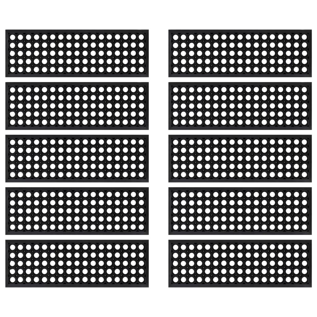 Trappstegsmattor 10 St 25X75 Cm Gummi