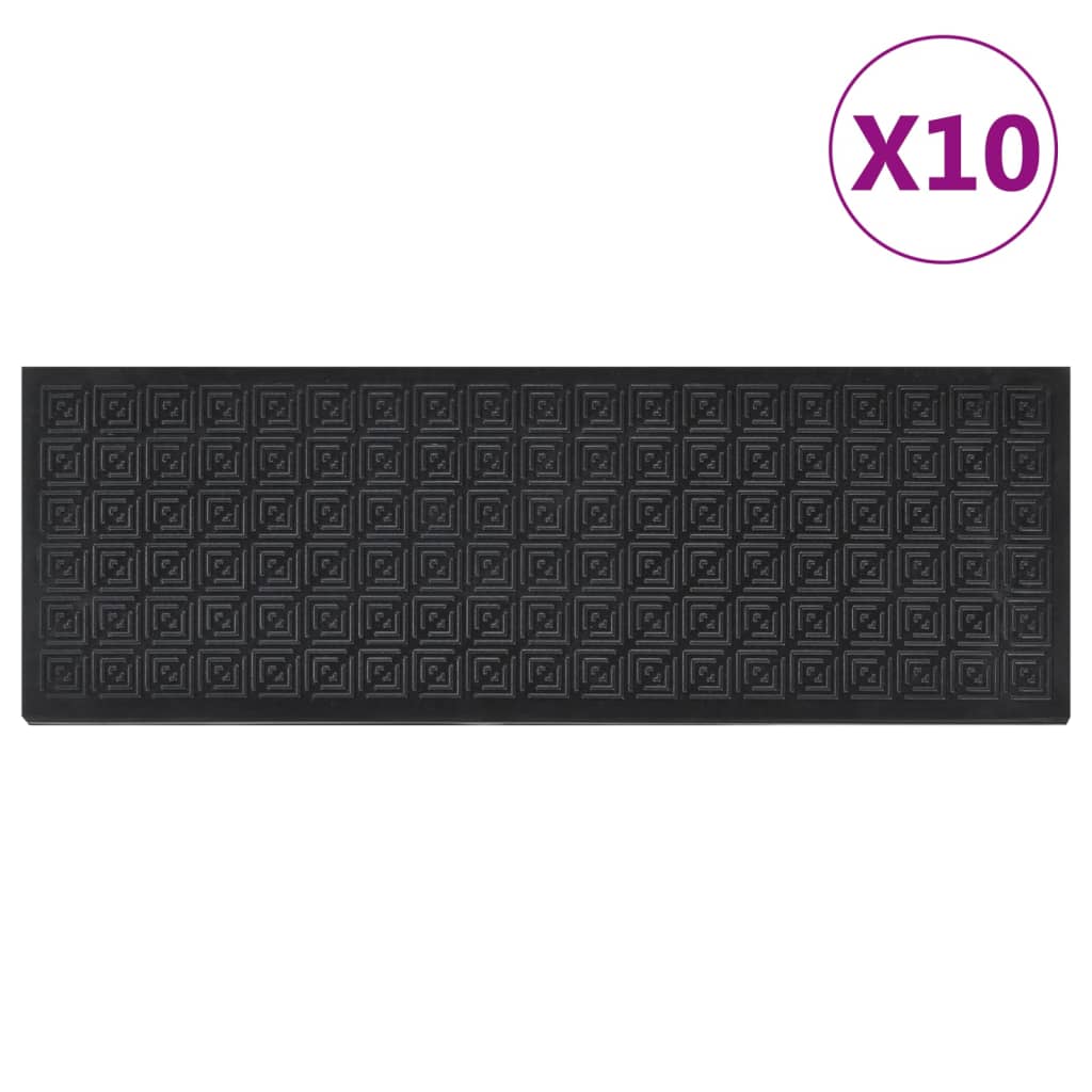 Trappstegsmattor 10 St 25X75 Cm Gummi