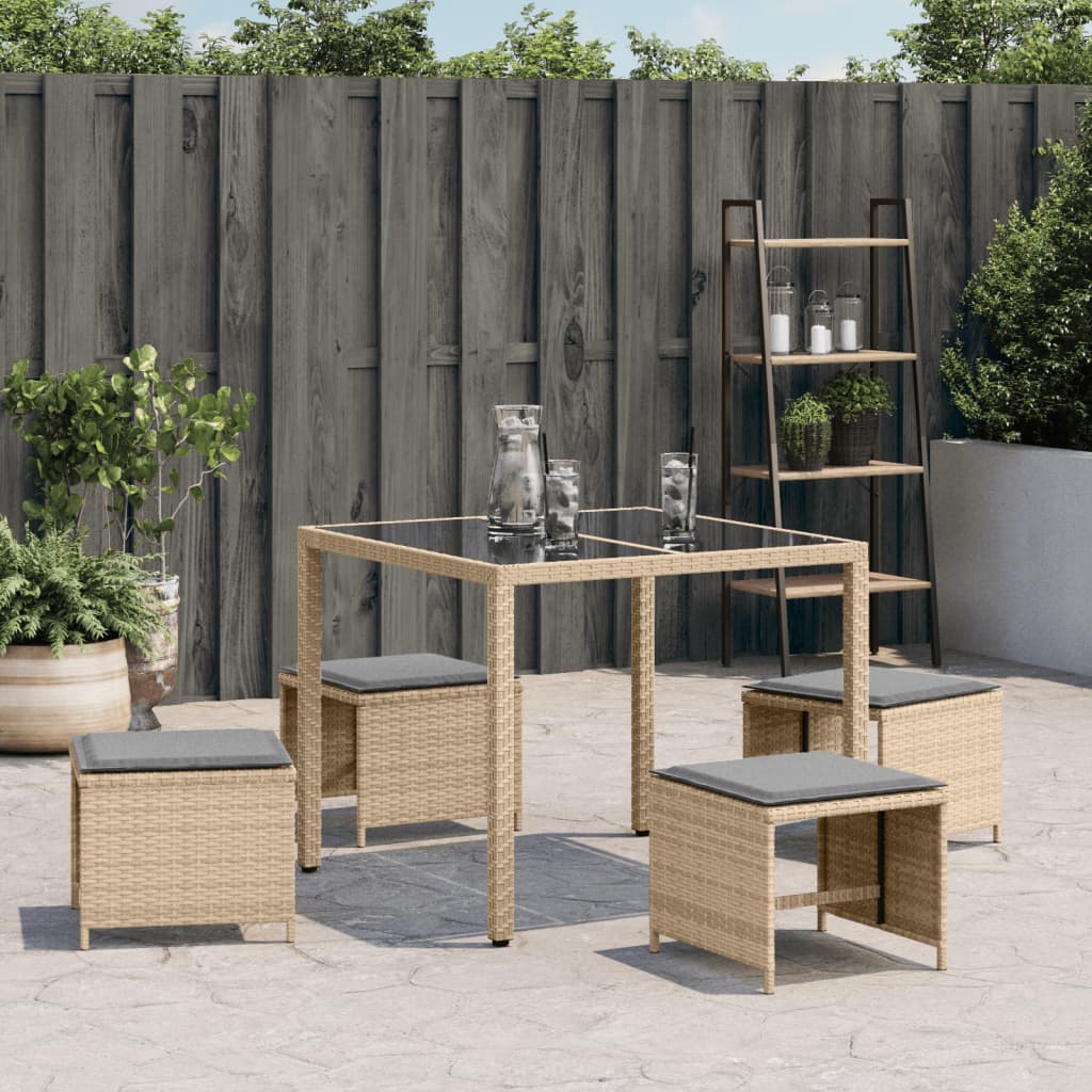 Trädgårdspallar M. Dynor 4 St Mix Beige 41X41X36Cm Konstrotting