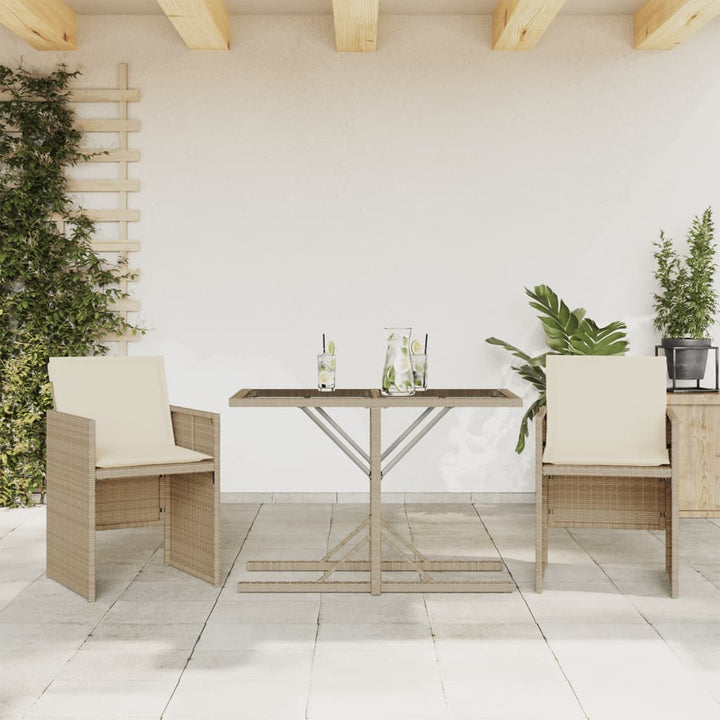 Bistrogrupp Med Dynor 3 Delar Beige Konstrotting