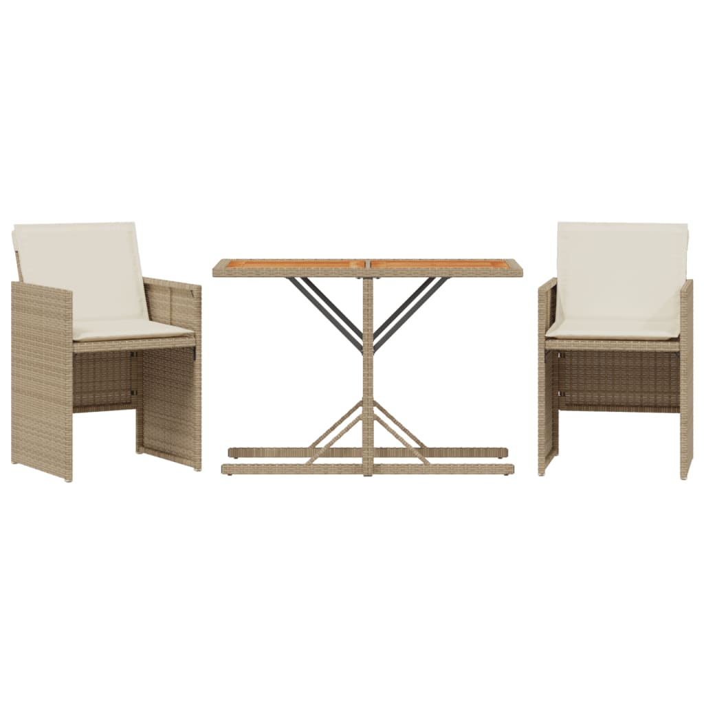 Bistrogrupp Med Dynor 3 Delar Beige Konstrotting