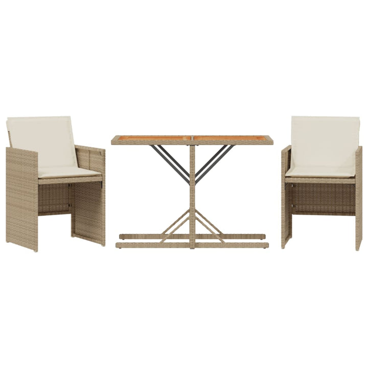 Bistrogrupp Med Dynor 3 Delar Beige Konstrotting