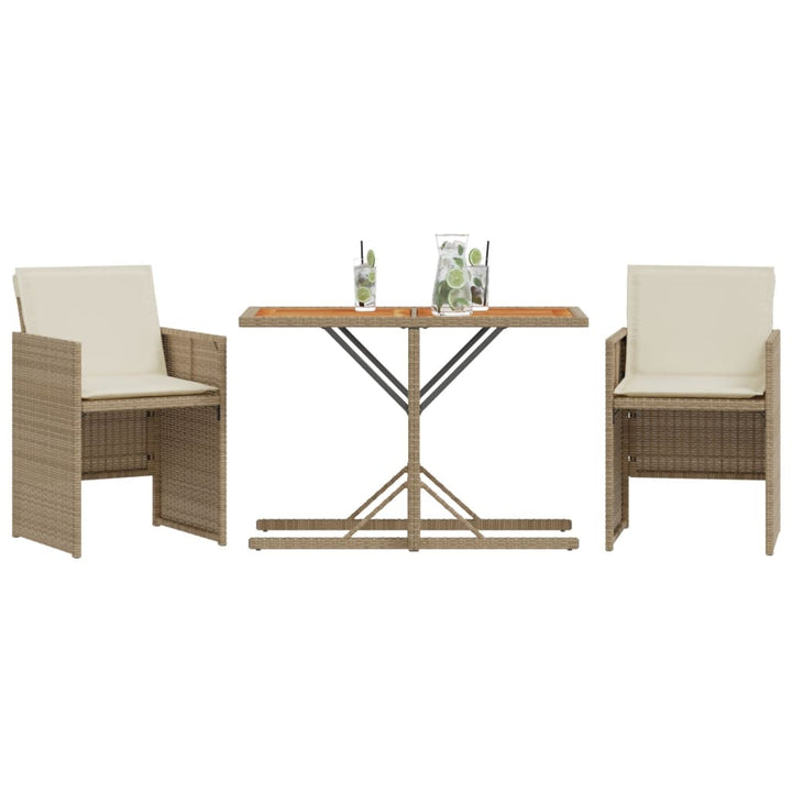 Bistrogrupp Med Dynor 3 Delar Beige Konstrotting