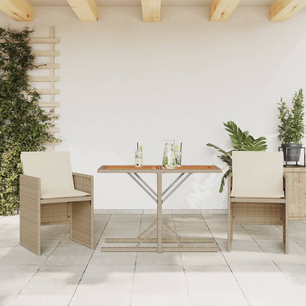 Bistrogrupp Med Dynor 3 Delar Beige Konstrotting