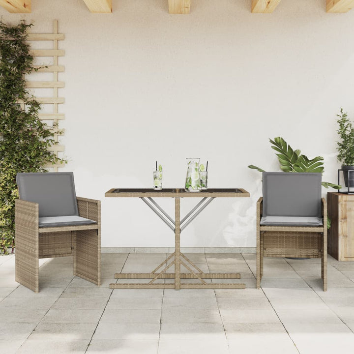 Bistrogrupp Med Dynor 3 Delar Beige Konstrotting