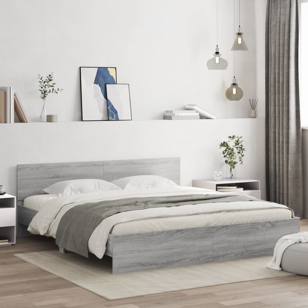 Sängram Med Huvudgavel Och Led Sonoma-Ek