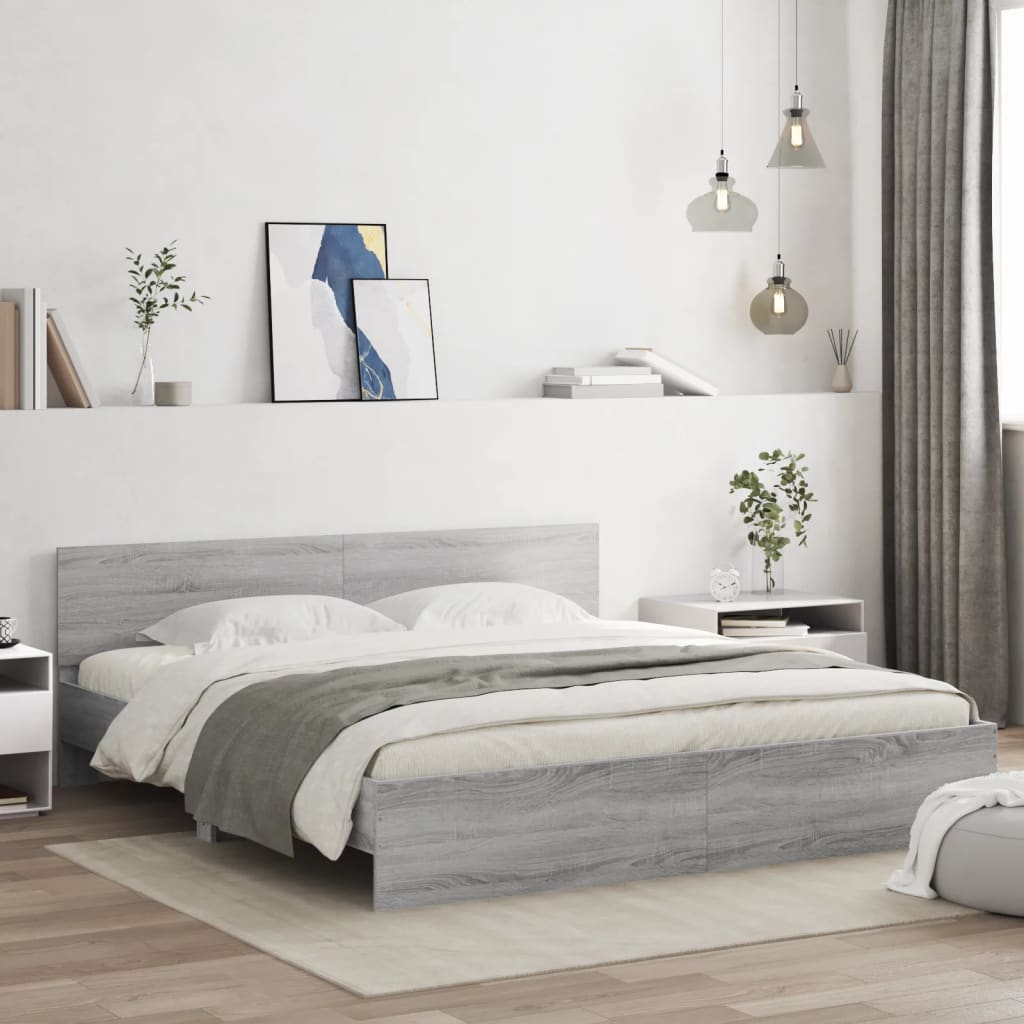 Sängram Med Huvudgavel Och Led Sonoma-Ek
