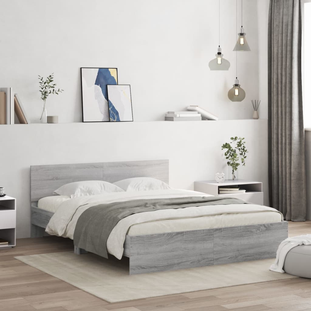 Sängram Med Huvudgavel Och Led Sonoma-Ek