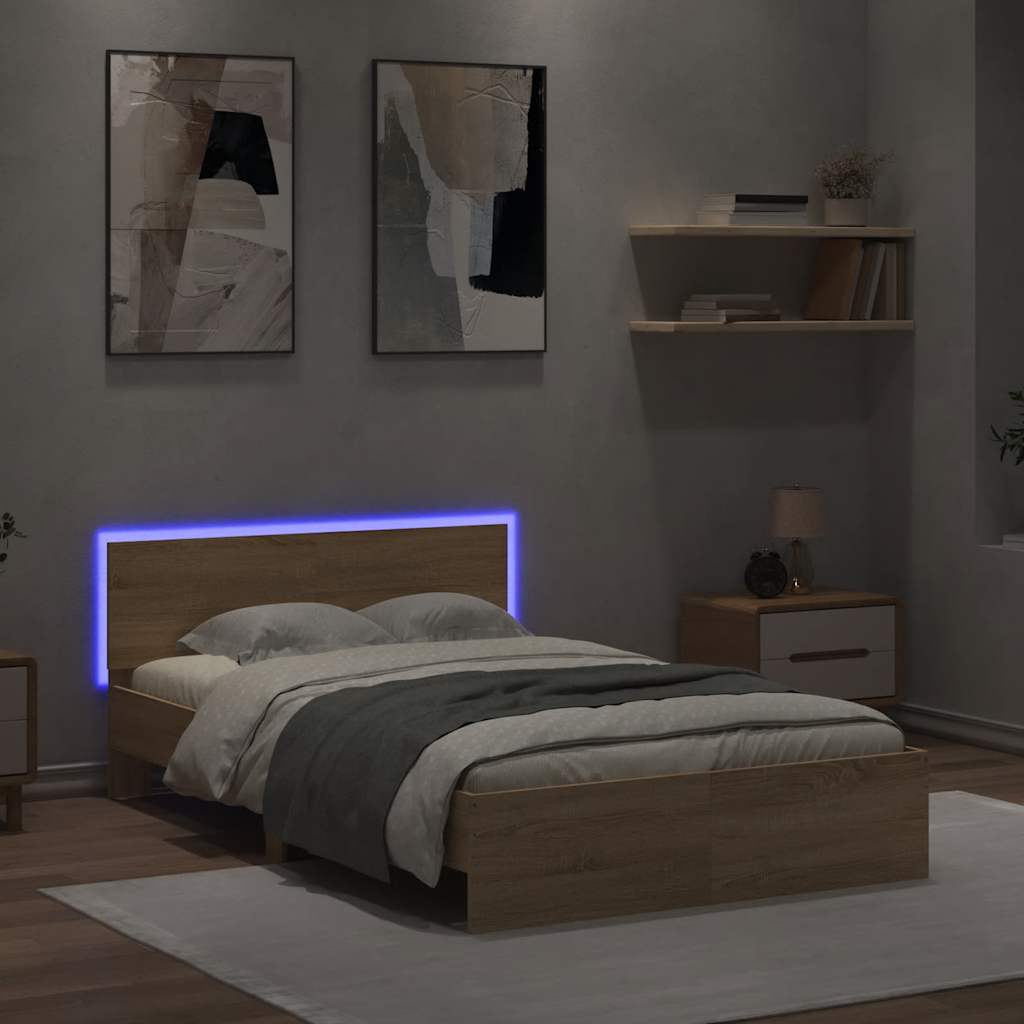 Sängram Med Huvudgavel Och Led Sonoma-Ek