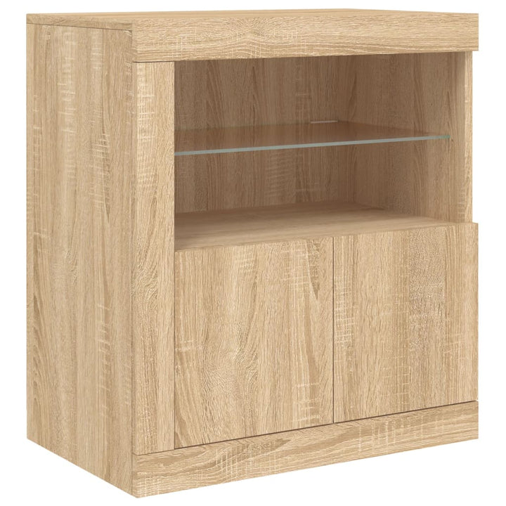 Skänk Med Led-Belysning Sonoma-Ek 60,5X37X67 Cm