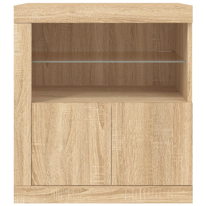 Skänk Med Led-Belysning Sonoma-Ek 60,5X37X67 Cm