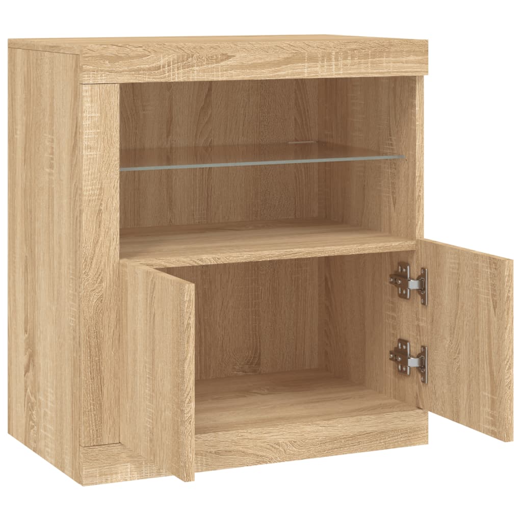 Skänk Med Led-Belysning Sonoma-Ek 60,5X37X67 Cm