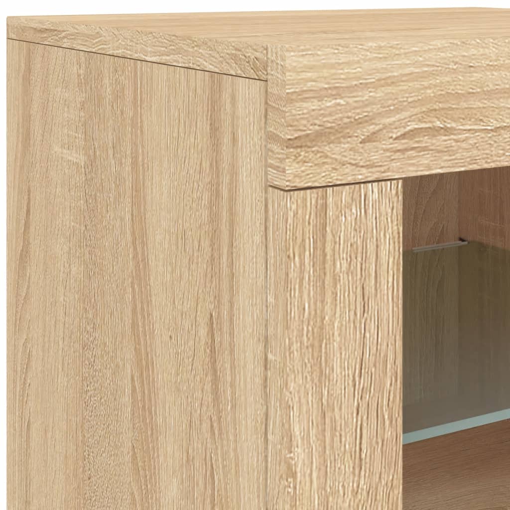 Skänk Med Led-Belysning Sonoma-Ek 60,5X37X67 Cm