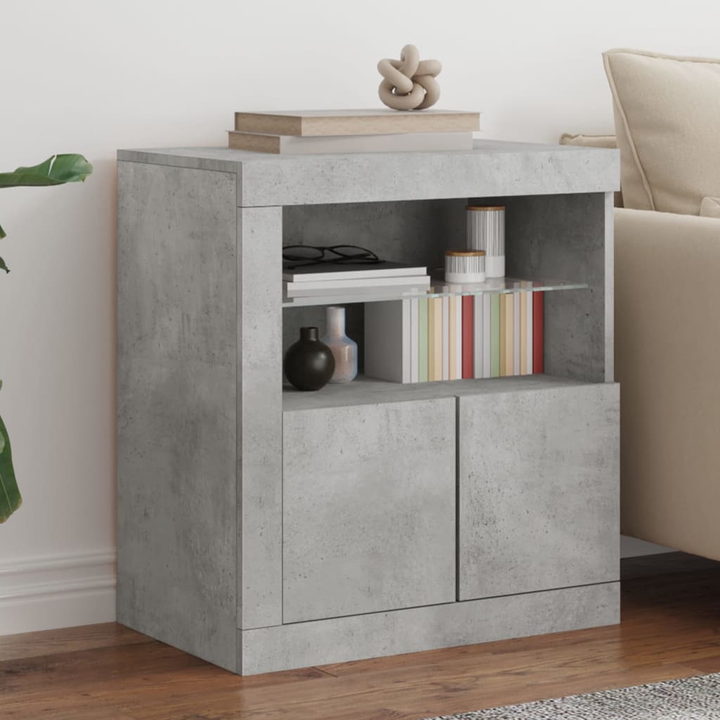 Skänk Med Led-Belysning Sonoma-Ek 60,5X37X67 Cm