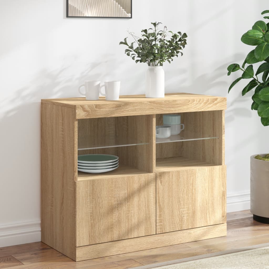Skänk Med Led-Belysning 81X37X67 Cm