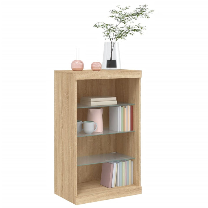 Skänk Med Led-Belysning Sonoma-Ek 60,5X37X100 Cm