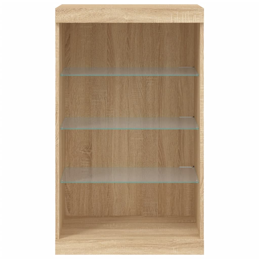 Skänk Med Led-Belysning Sonoma-Ek 60,5X37X100 Cm
