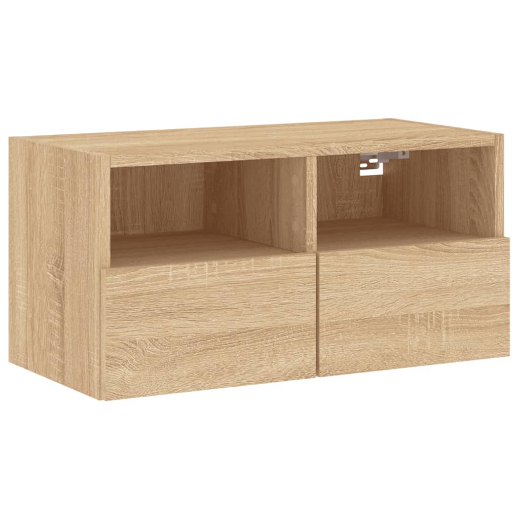 Väggmonterad Tv-Bänk Sonoma-Ek 60X30X30 Cm Konstruerat Trä