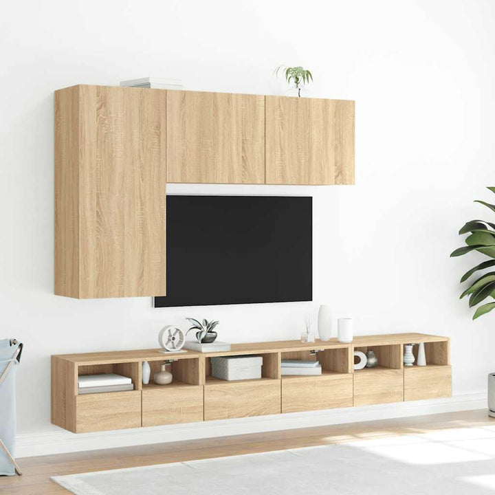 Väggmonterad Tv-Bänk Sonoma-Ek 60X30X30 Cm Konstruerat Trä