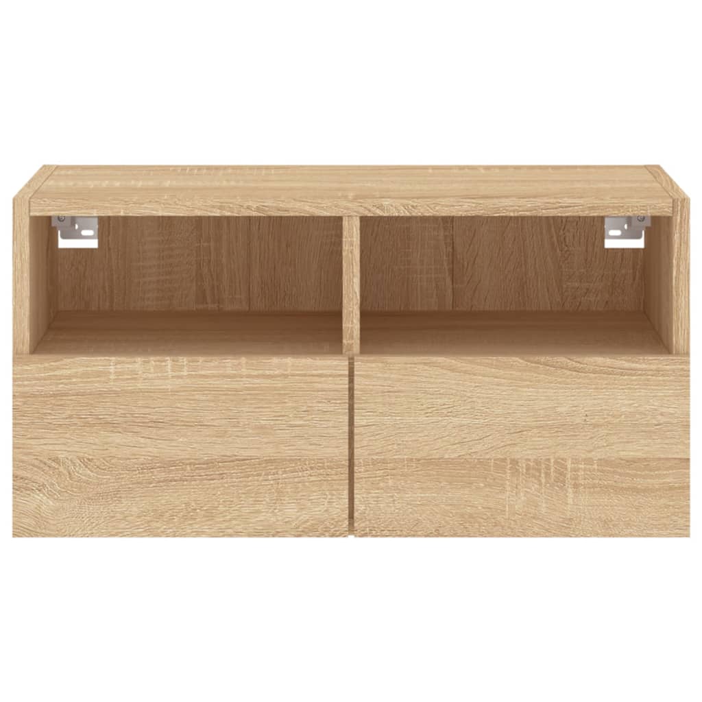 Väggmonterad Tv-Bänk Sonoma-Ek 60X30X30 Cm Konstruerat Trä