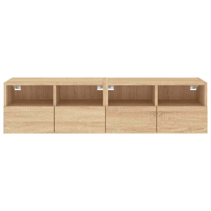 Väggmonterad Tv-Bänk 2 St Sonoma-Ek 60X30X30 Cm Konstruerat Trä