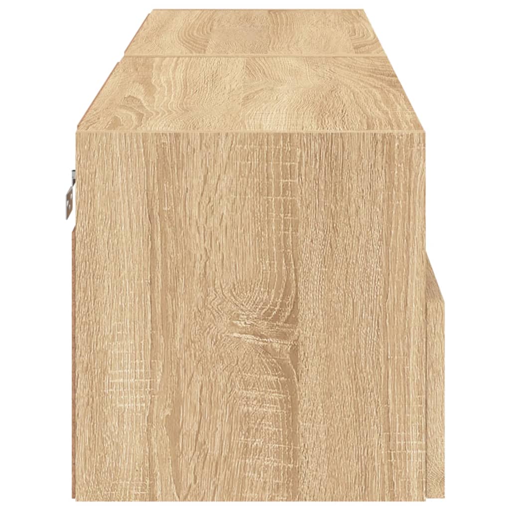 Väggmonterad Tv-Bänk 2 St Sonoma-Ek 60X30X30 Cm Konstruerat Trä