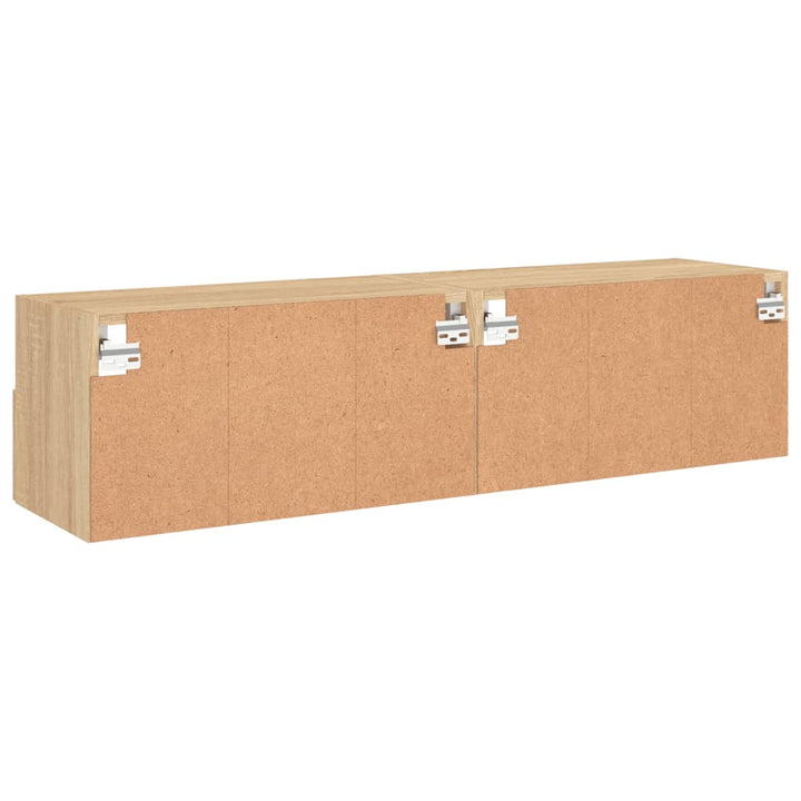 Väggmonterad Tv-Bänk 2 St Sonoma-Ek 60X30X30 Cm Konstruerat Trä