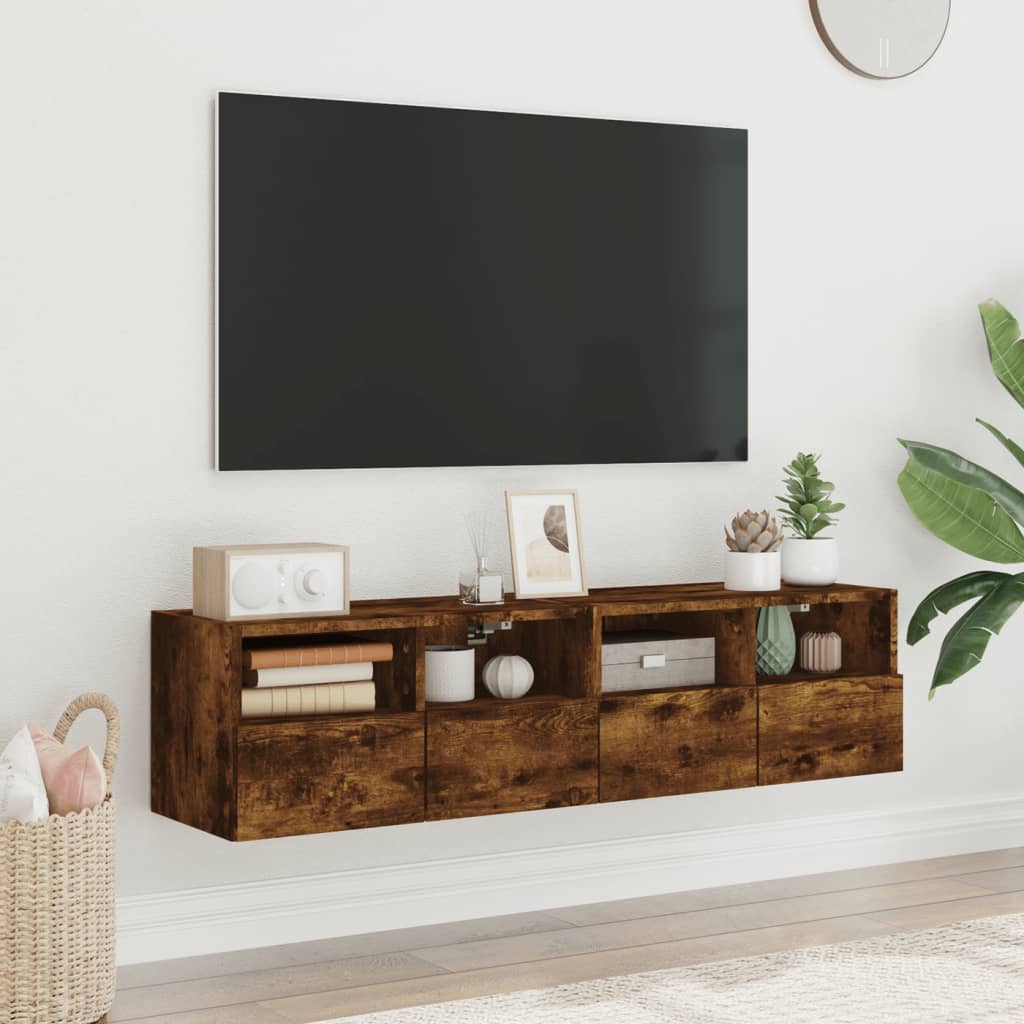 Väggmonterad Tv-Bänk 2 St 60X30X30 Cm
