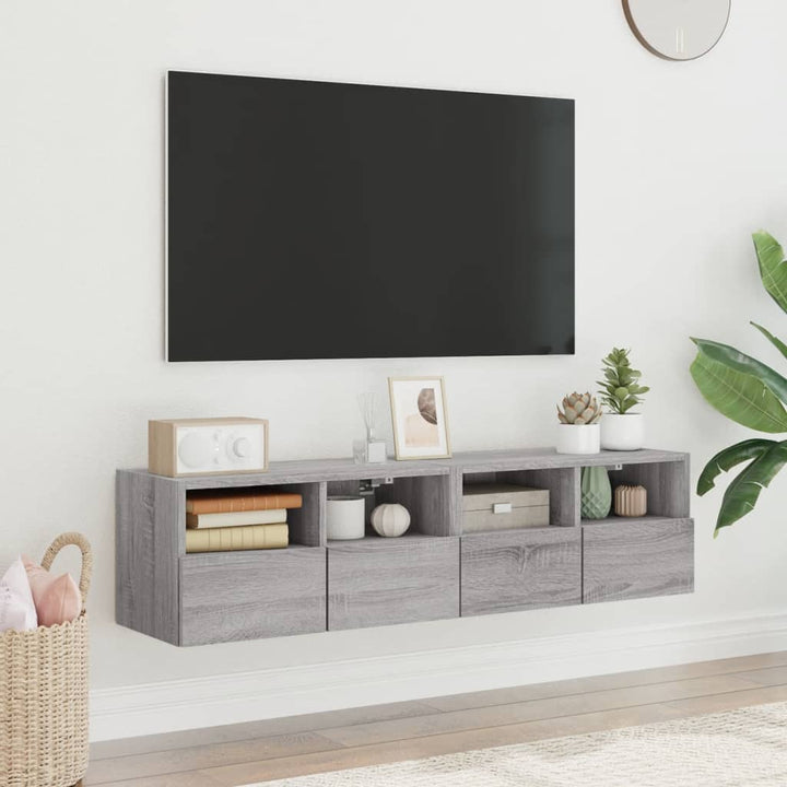 Väggmonterad Tv-Bänk 2 St 60X30X30Cm Konstruerat Trä