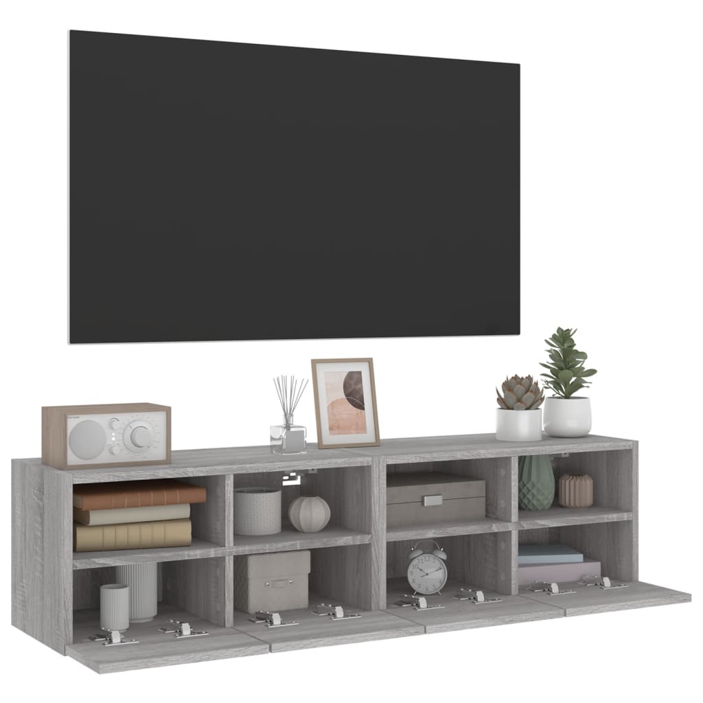 Väggmonterad Tv-Bänk 2 St 60X30X30Cm Konstruerat Trä