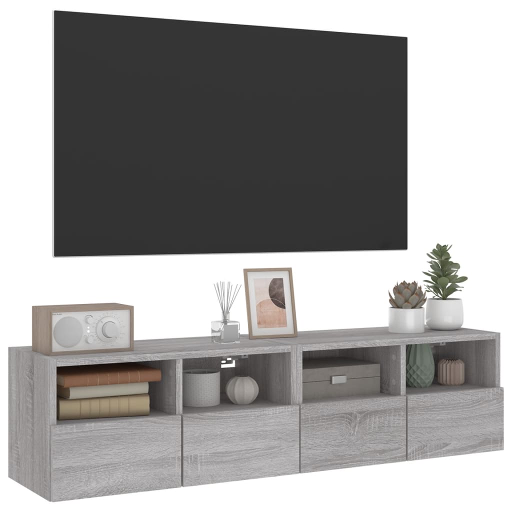 Väggmonterad Tv-Bänk 2 St 60X30X30Cm Konstruerat Trä