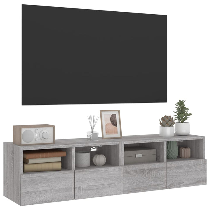 Väggmonterad Tv-Bänk 2 St 60X30X30Cm Konstruerat Trä