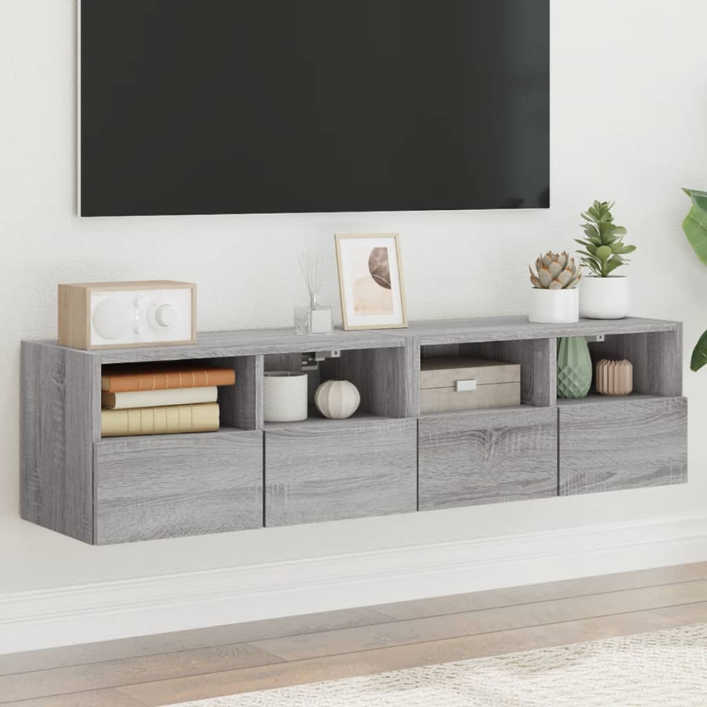 Väggmonterad Tv-Bänk 2 St 60X30X30Cm Konstruerat Trä