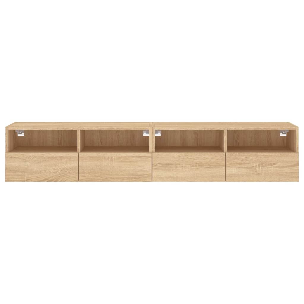Väggmonterad Tv-Bänk 2 St Sonoma-Ek 80X30X30 Cm Konstruerat Trä