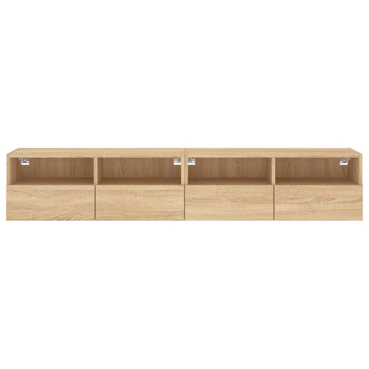 Väggmonterad Tv-Bänk 2 St Sonoma-Ek 80X30X30 Cm Konstruerat Trä