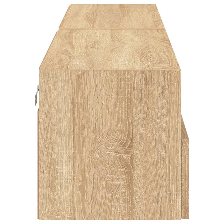 Väggmonterad Tv-Bänk 2 St Sonoma-Ek 80X30X30 Cm Konstruerat Trä