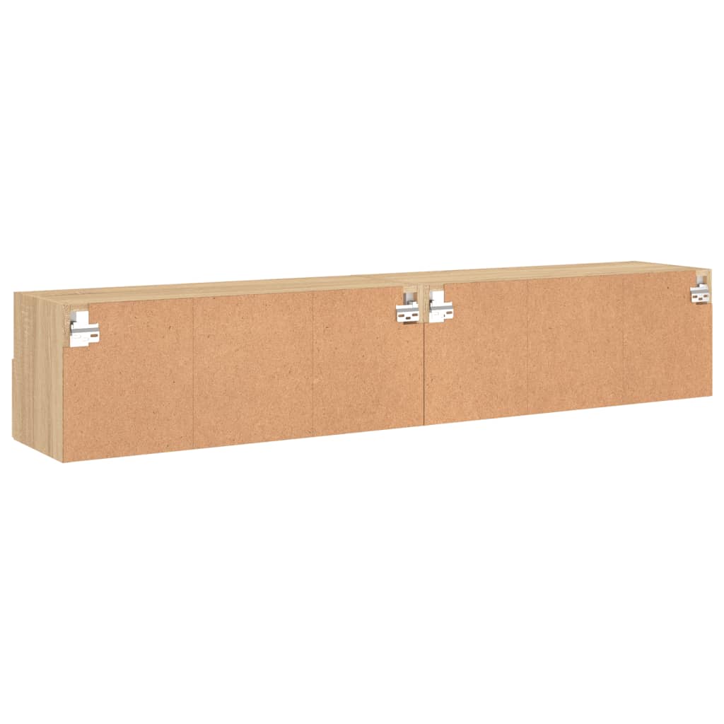 Väggmonterad Tv-Bänk 2 St Sonoma-Ek 80X30X30 Cm Konstruerat Trä